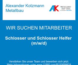 Schlosser und Schlosser Helfer (m/w/d)