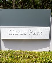 Parking Lot Entrance with Signage