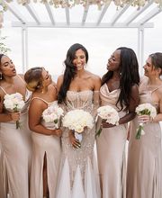 Bride with Maids of Honor at Sunset Monalisa Wedding