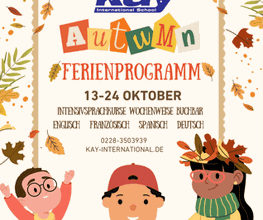 Sprachkurse für Kinder & Schüler*innen in den Herbstferien
-Englisch
-Französisch
-Spanisch
-Deutsch