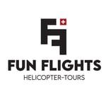FunFlights Helicopter-Tours logo in Black & White with Swiss flag.