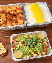 Family Kabob Combo (4 Skewers) - Feeds up to 6 people. Includes choice of 2 sides (rice and/or salad).