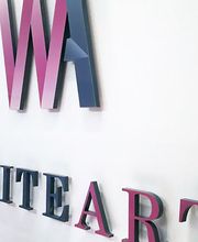 Außenwerbung - Wandgestaltung mit Schriftzug aus Profilbuchstaben. Produziert von Blickfang Werbetechnik aus Oberursel bei Frankfurt.