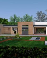 Maison cubique plain-pied et jardin, en Haute-Vienne