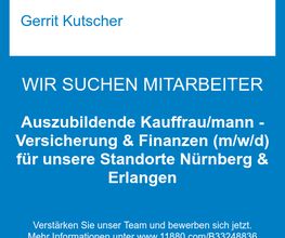 Auszubildende Kauffrau/mann - Versicherung & Finanzen (m/w/d) für unsere Standorte Nürnberg & Erlangen