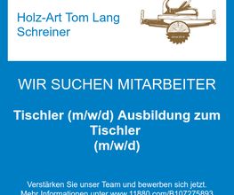 Tischler (m/w/d) Ausbildung zum Tischler (m/w/d)