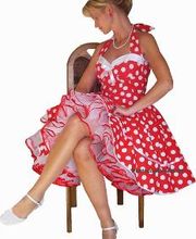 Der Klassiker- Punktekleid rot weiße große Punkte