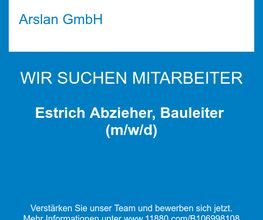 Estrich Abzieher, Bauleiter (m/w/d)