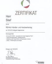 Glaserei Stief Köln REHAU Zertifikat