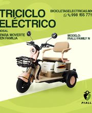 El triciclo eléctrico Pialli Family está pensado para adultos y adultos mayores que buscan seguridad y comodidad. Motor 650W, autonomía aprox. de 50 km y capacidad para 2 adultos y 1 niño. 