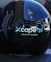 casco de scooter equipacion color negro con logo xcape 39