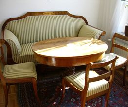 Neubezug Biedermeiergarnitur
