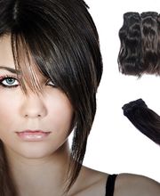 Echthaar-Extensions-leicht-gewellt-25cm-Tresse