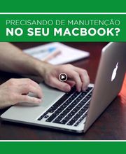 Pessoa utilizando um MacBook representando serviços de manutenção, reparo e suporte técnico especializados da Casa do Mac em Brasília.