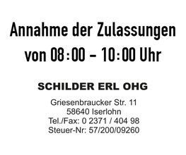 Autoschilder & Zulassungen Erl Iserlohn Bild 1