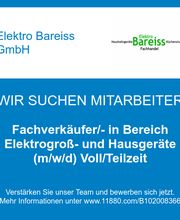 Fachverkäufer/- in Bereich Elektrogroß- und Hausgeräte (m/w/d) Voll/Teilzeit