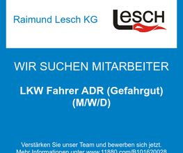 LKW Fahrer ADR (Gefahrgut) (M/W/D)
