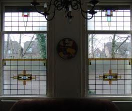 Glas in lood in ruiten
