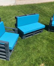 Gartenlounge aus SBB Paletten, Sitz- und Rückenkissen anfertigen