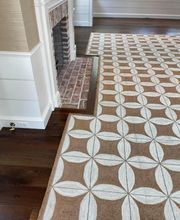 Fireplace cut on handmade rug