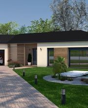 Maison moderne crépi clair et bois Limoges.