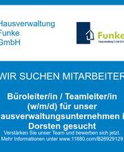 Büroleiter/in / Teamleiter/in (w/m/d) für unser Hausverwaltungsunternehmen in Dorsten gesucht