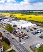 Luftaufnahme von einem Baumarkt zu Werbezwecken für die Homepage und für Prospekte