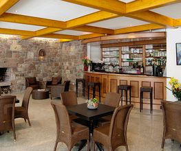 Salle du Bar et sa Cheminée Hôtel Du Parc - Restaurant cuisine du Terroir à Cransac en Aveyron