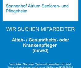 Alten- / Gesundheits- oder Krankenpfleger (m/w/d)