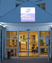 Hotel entrance at night