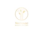 Goldenes Treehouse-Logo auf schwarzem Hintergrund für das Treehouse Restaurant Erlangen – ein modernes Steakhouse, Restaurant, Bar und Eventlocation an der Allee am Röthelheimpark 41 nahe Siemens.gen.