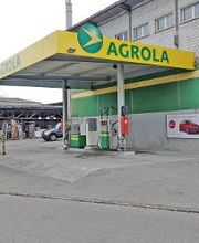 AGROLA Tankstelle in Wèrenlos - überdacht mit Zahlterminal. Zwei Tanksäulen