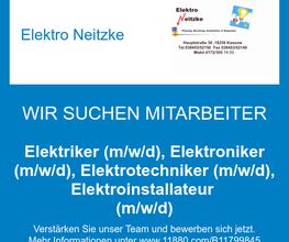 Elektriker (m/w/d), Elektroniker (m/w/d), Elektrotechniker (m/w/d), Elektroinstallateur (m/w/d)