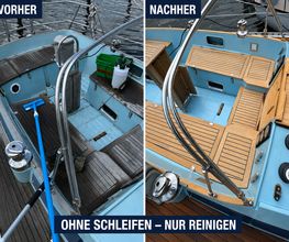 Cockpit- und Teakreinigung ohne Materialabtrag