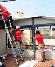 Installation vélum restaurant