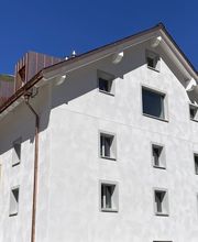 Verputze Aussenwärmedämmung mit Besenstrich