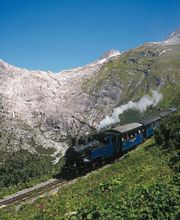Dampfbahn am Rhonegletscher