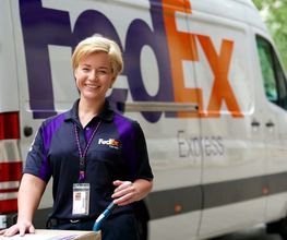 FedEx Express shipping courier in Ancona