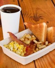 Breakfast Platter: Eggs, Bacon and Toast