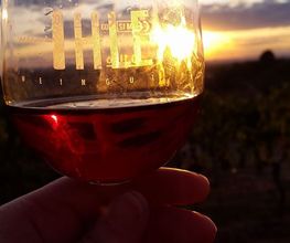 Feierabend, ein Glas Wein auf der Terrasse genießen