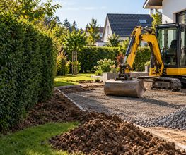 Erdarbeiten mit Bagger – KI-generiertes Beispielmotiv