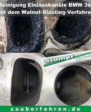 Reinigung Einlasskanäle mit Walnut-Blasting