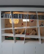 Menuiserie Luquiens - agencement bibliothèque - Coppet