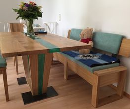 Esstisch Rivertable mit Truhenbank