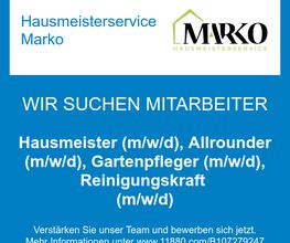 Hausmeister (m/w/d), Allrounder (m/w/d), Gartenpfleger (m/w/d), Reinigungskraft (m/w/d)