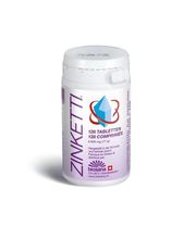 Zinketti
 
Lutschtabletten zur Nahrungsergänzung mit Vitamin C, Zink und Selen. Vitamin C hat die Funktion als Antioxidans und ist notwendig für die Erhaltung von gesunden Knochen und Zähnen.