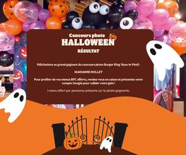 🎃 Résultat du concours photo Halloween 👻
Un grand bravo à Marianne Nollet, grande gagnante de notre concours photo Burger King Vaux-le-Pénil ! 🏆
👉 Rendez-vous en caisse avec votre compte Google pour profiter de votre menu offert 🍔🍟🥤
Restez connectés… d’autres surprises arrivent bientôt chez Burger King Vaux-le-Pénil ! 👑🔥