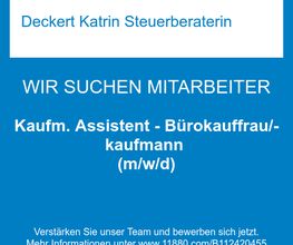 Kaufm. Assistent - Bürokauffrau/-kaufmann (m/w/d)