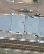 Drohnenaufnahme- während der laufenden Arbeit