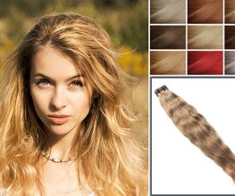 Echthaar-Extensions-gefärbt-leicht-gewellt-Tresse